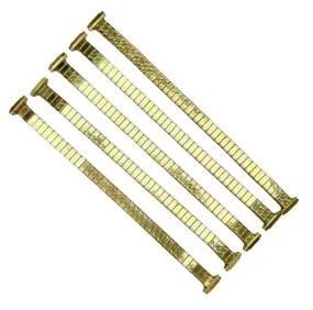 8-11MM Classic Textured Gold Color Stretch Band for Ladies Watches