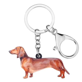 Acrylic Standing Dachshund Keychain