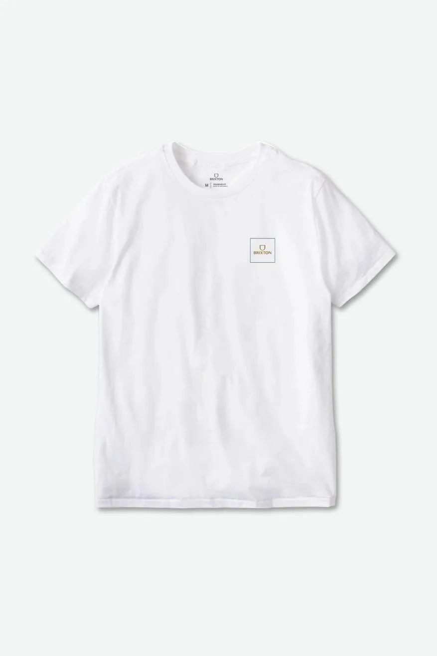 Alpha Square S/S Standard Tee - White/Ocean Blue/Golden Brown