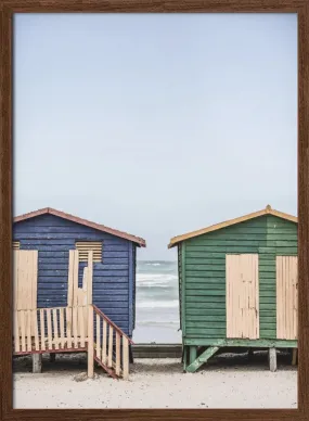 Blue & Green Hut - Stretched Canvas, Poster or Fine Art Print