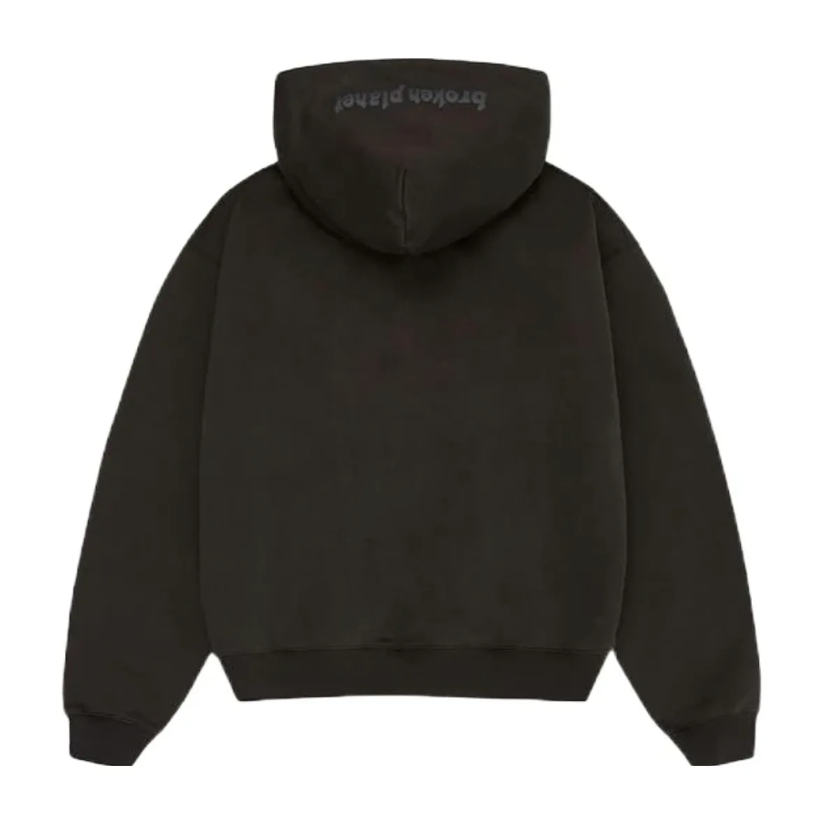 Broken Planet Zip Up Hoodie Soot Black