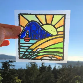 PNW Islands Stained Glass Decal