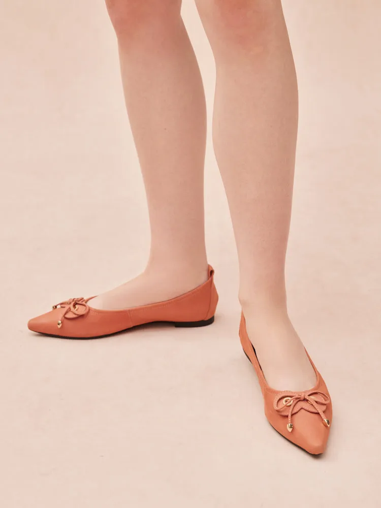 Waverly Eyelet Bow Pointed Toe Flats