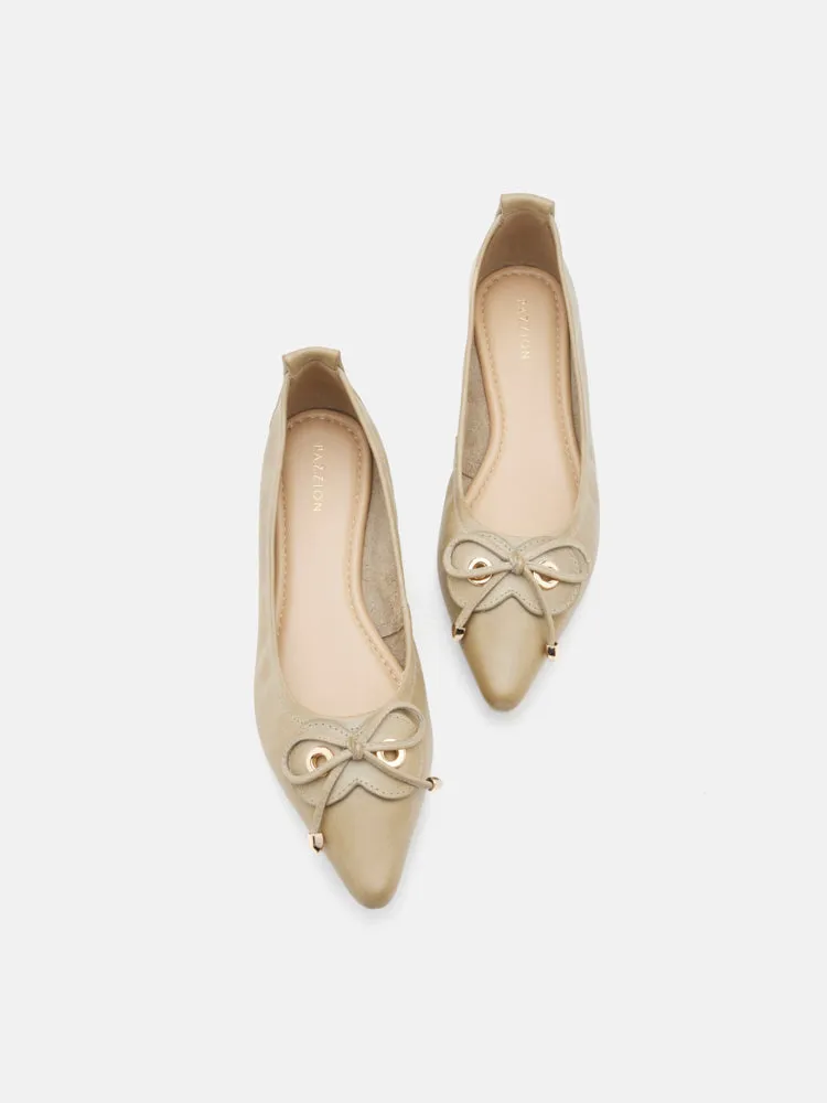 Waverly Eyelet Bow Pointed Toe Flats