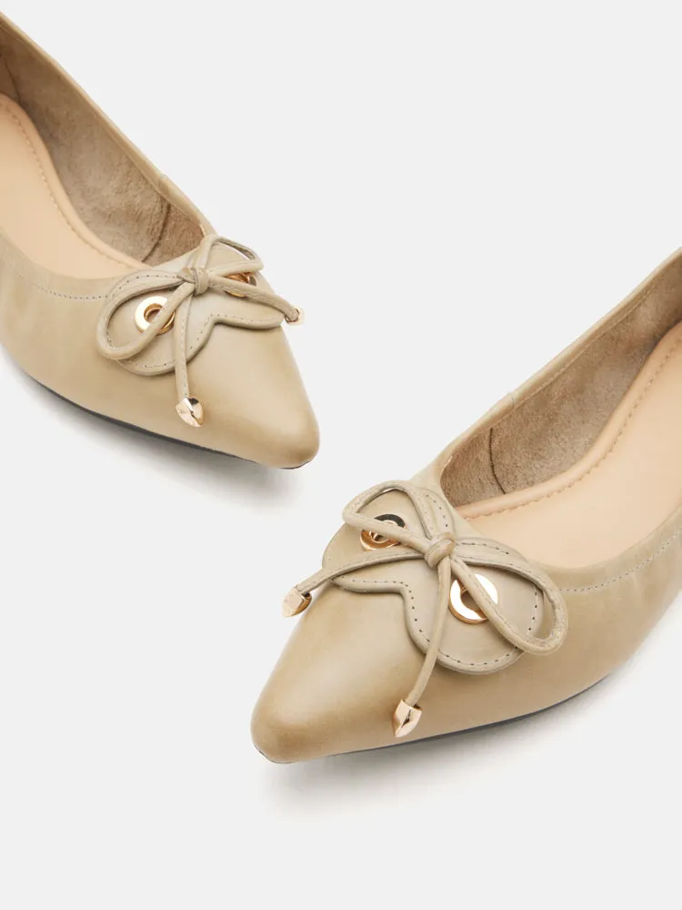 Waverly Eyelet Bow Pointed Toe Flats